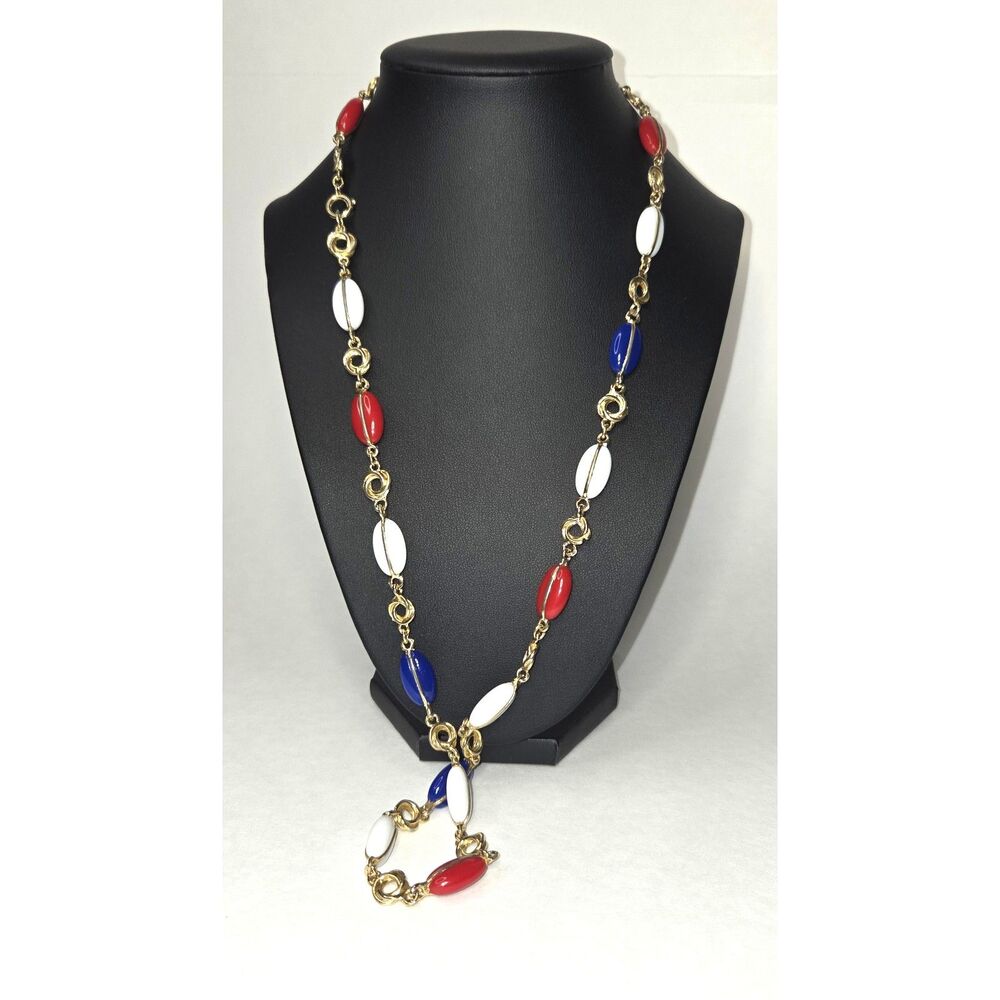 Vintage Patriotic Red White Blue Beads - Picture 7 of 12